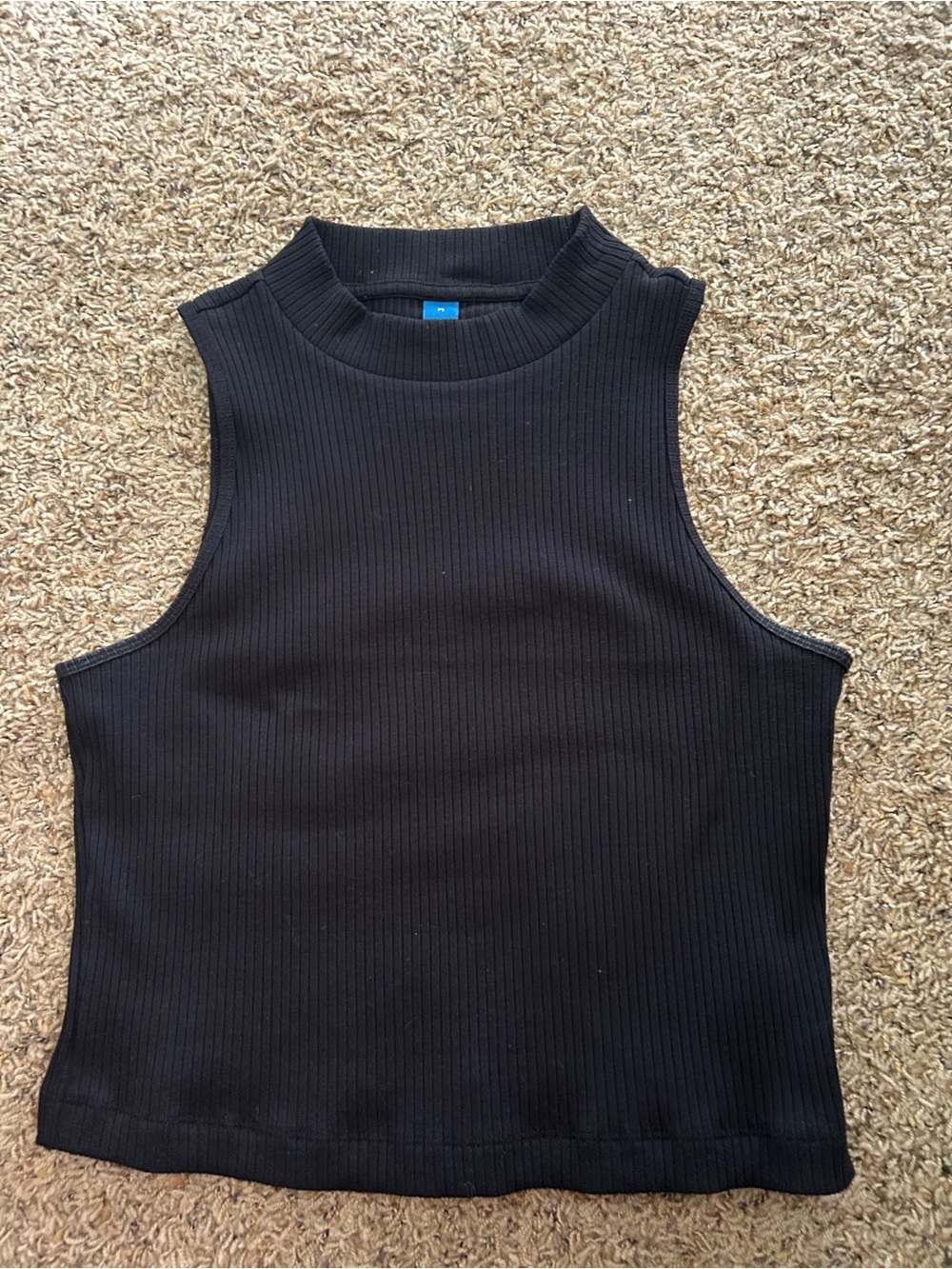 Old Navy Black Ribbed Mock Neck Tank